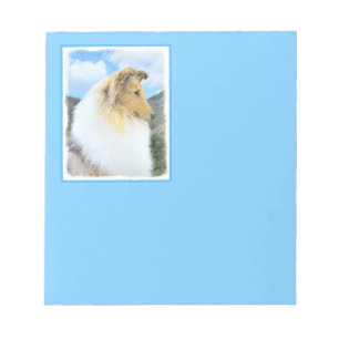Collie in Mountains (Rough) Malerei - Hunde Kunst Notizblock
