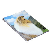 Collie in Mountains (Rough) Malerei - Hunde Kunst Notizblock (Rechte Seite)