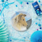 Collie in Mountains (Rough) Malerei - Hunde Kunst Pappteller (Party)