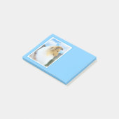 Collie in Mountains (Rough) Malerei - Hunde Kunst Post-it Klebezettel (angewinkelt)