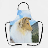 Collie in Mountains (Rough) Malerei - Hunde Kunst Schürze (Vorderseite)