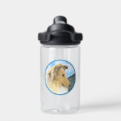 Collie in Mountains (Rough) Malerei - Hunde Kunst Trinkflasche (Rückseite)