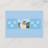 Collie in Mountains (Rough) Malerei - Hunde Kunst Visitenkarte (Rückseite)