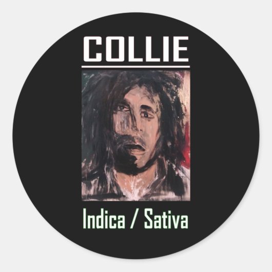 COLLIE INDICA SATIVA RUNDER AUFKLEBER (Vorderseite)