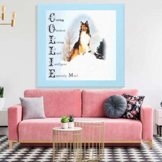 Collie ist... Rough Collie Art Leinwanddruck (Insitu (Wohnzimmer))