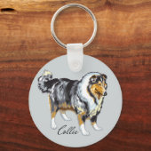 collie keychain schlüsselanhänger (Vorderseite)