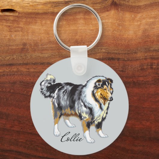 collie keychain schlüsselanhänger (Vorderseite)