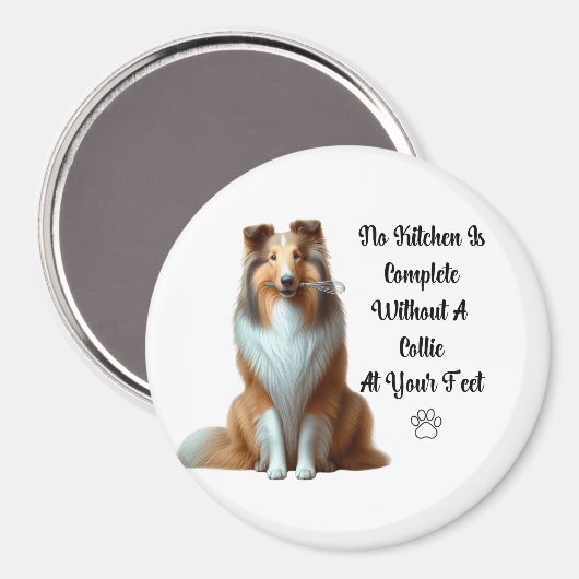 Collie Kitchen Magnet (Vorderseite/Rückseite)