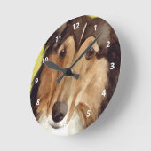 Collie-Kunst Runde Wanduhr (Winkel)