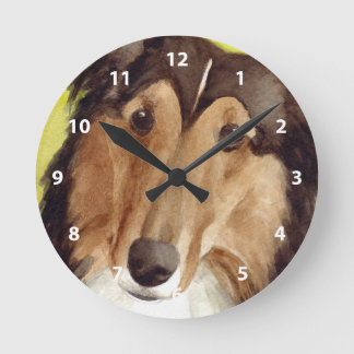 Collie-Kunst Runde Wanduhr