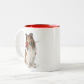 Collie Liebe Zweifarbige Tasse (Vorderseite Links)