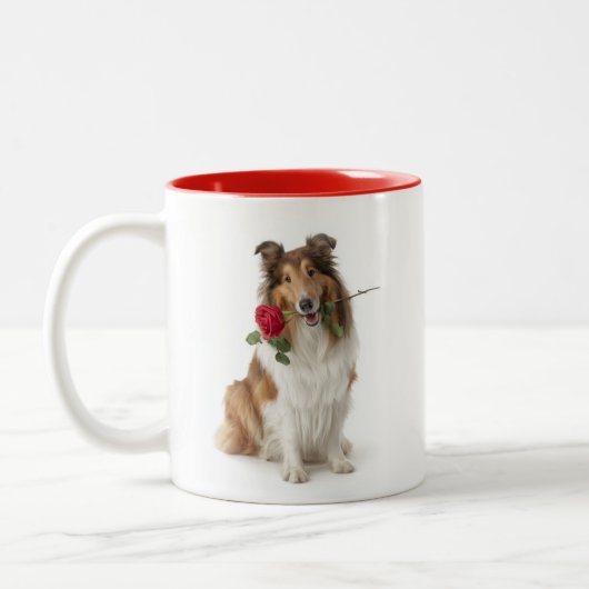 Collie Liebe Zweifarbige Tasse (Links)