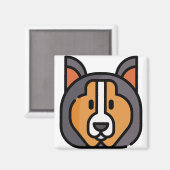 Collie Magnet (Vorderseite/Rückseite)