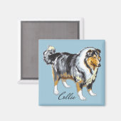 Collie Magnet (Vorderseite/Rückseite)