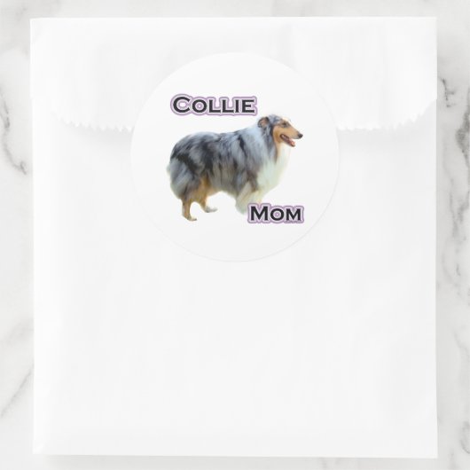 Collie Mama 4 - Aufkleber (Tasche)