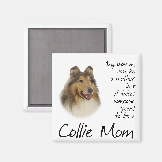 Collie Mama Magnet (Vorderseite/Rückseite)