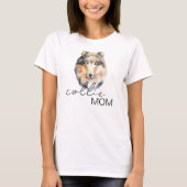 Collie Mama Niedlich Watercolor Dog Liebhaber T-Shirt (Vorderseite)