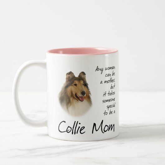Collie-Mama-Tasse Zweifarbige Tasse (Links)