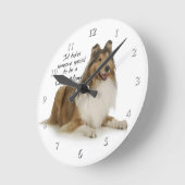 Collie-Mama-Uhr Runde Wanduhr (Winkel)