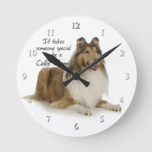 Collie-Mama-Uhr Runde Wanduhr