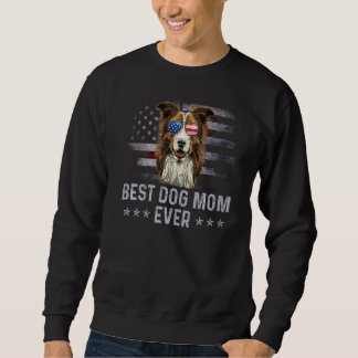 Collie-Mama Vintage-amerikanische Flagge Patriotis Sweatshirt