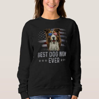 Collie-Mama Vintage-amerikanische Flagge Patriotis Sweatshirt