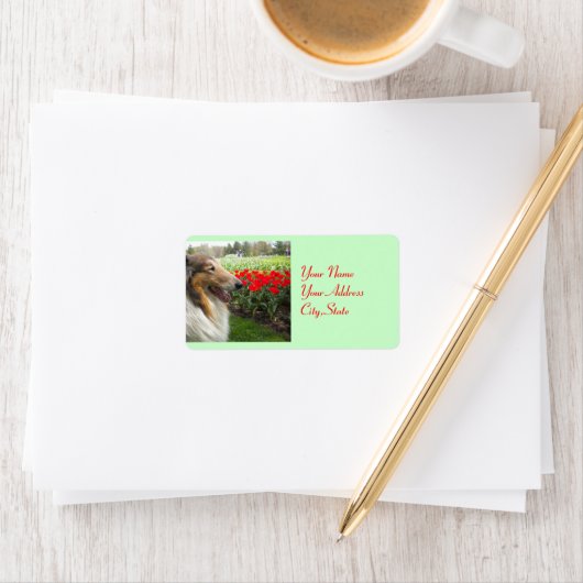 Collie N Tulips Labels Adressaufkleber (Insitu)