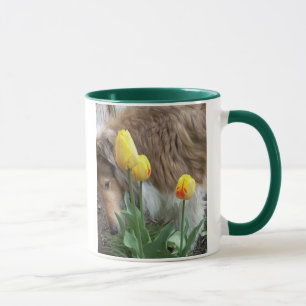 Collie N Tulips Tasse