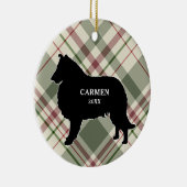 Collie oder Sheltie Karierter Weihnachtsschmuck (Rechts)
