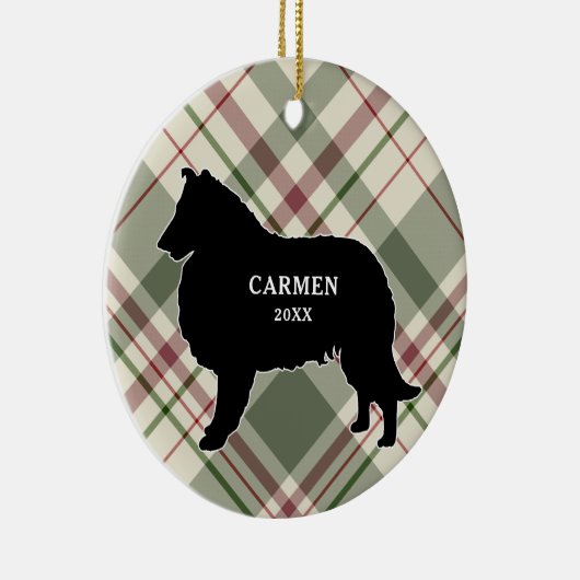 Collie oder Sheltie Karierter Weihnachtsschmuck (Rechts)