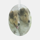 Collie Ornament Aus Glas (Vorderseite links)