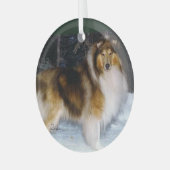 Collie Ornament Aus Glas (Vorderseite links)