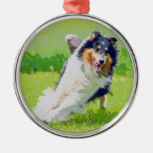Collie Ornament Aus Metall (Vorne)