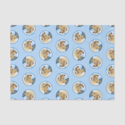 Collie Painting Rough Sable Merle Original Dog Art Seidenpapier (Vorderseite)