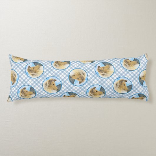 Collie Painting Rough Sable Merle Original Dog Art Seitenschläferkissen (Vorderseite)