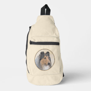 Collie Painting Rough Tricolor Original Hundeschic Crossbody Bag