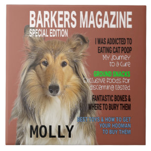 Collie-Parodie-Magazincover Fliese