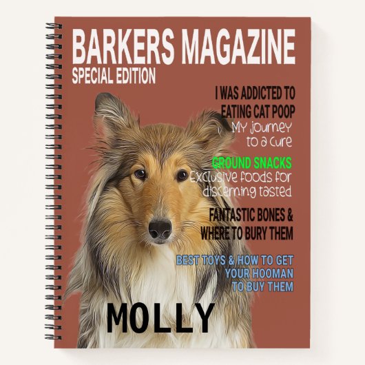 Collie Parody Magazine Cover Notizblock (Vorderseite)
