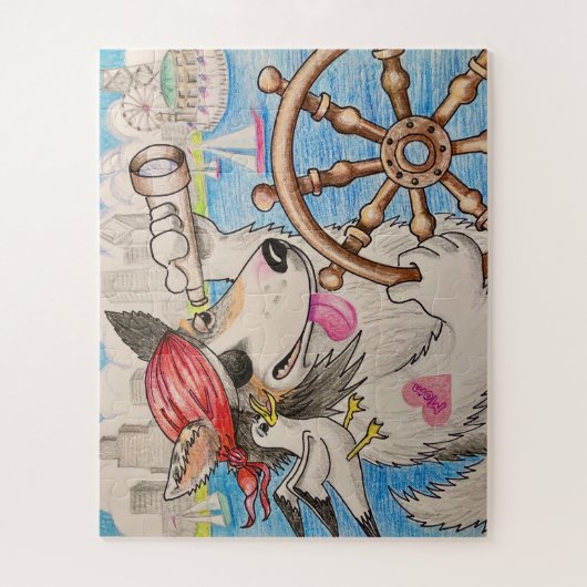 Collie Pirat Puzzle (Vertikal)