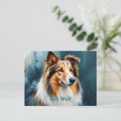 Collie Portrait Get Well Postkarte (Stehend Vorderseite)