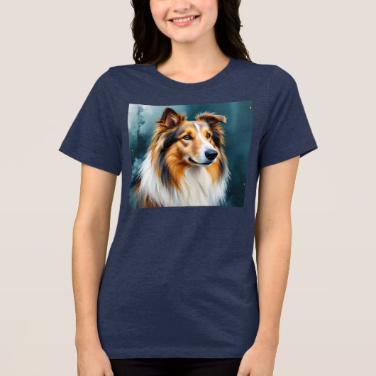 Collie Portrait Tri-Blend Shirt (Vorderseite)