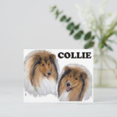 Collie Postkarte (Stehend Vorderseite)