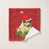 Collie Puppy Christmas Badhandtuch Set (Waschlappen)