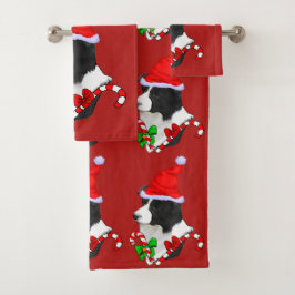 Collie Puppy Christmas Badhandtuch Set