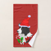 Collie Puppy Christmas Badhandtuch Set (Handtuch)