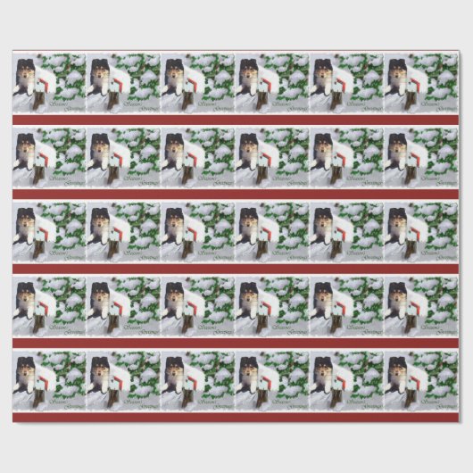 Collie Puppy Christmas Mailbox Geschenkpapier (Flach)