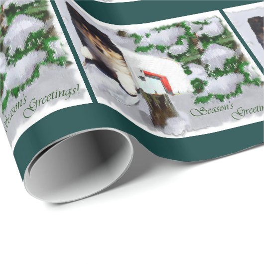 Collie Puppy Christmas Mailbox Geschenkpapier (Rolleneckpunkt)