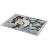 Collie Puppy Christmas Mailbox Schneidebrett (Ecke)