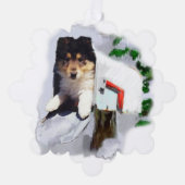 Collie Puppy Christmas Ornament Karte (Vorderseite)