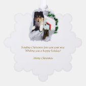 Collie Puppy Christmas Ornament Karte (Rückseite)